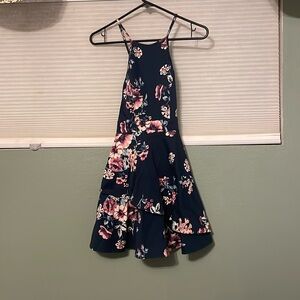 Blue with pink floral dress size 1